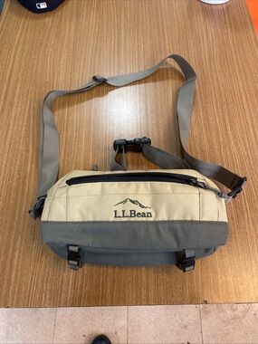 L.L. Bean Beige and Olive Green Waist Sling Bag
